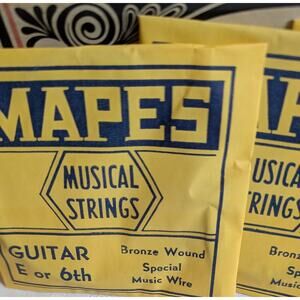 Mapes Set of Guitar Strings E or 6th Bronze Wound #1016 Original Box